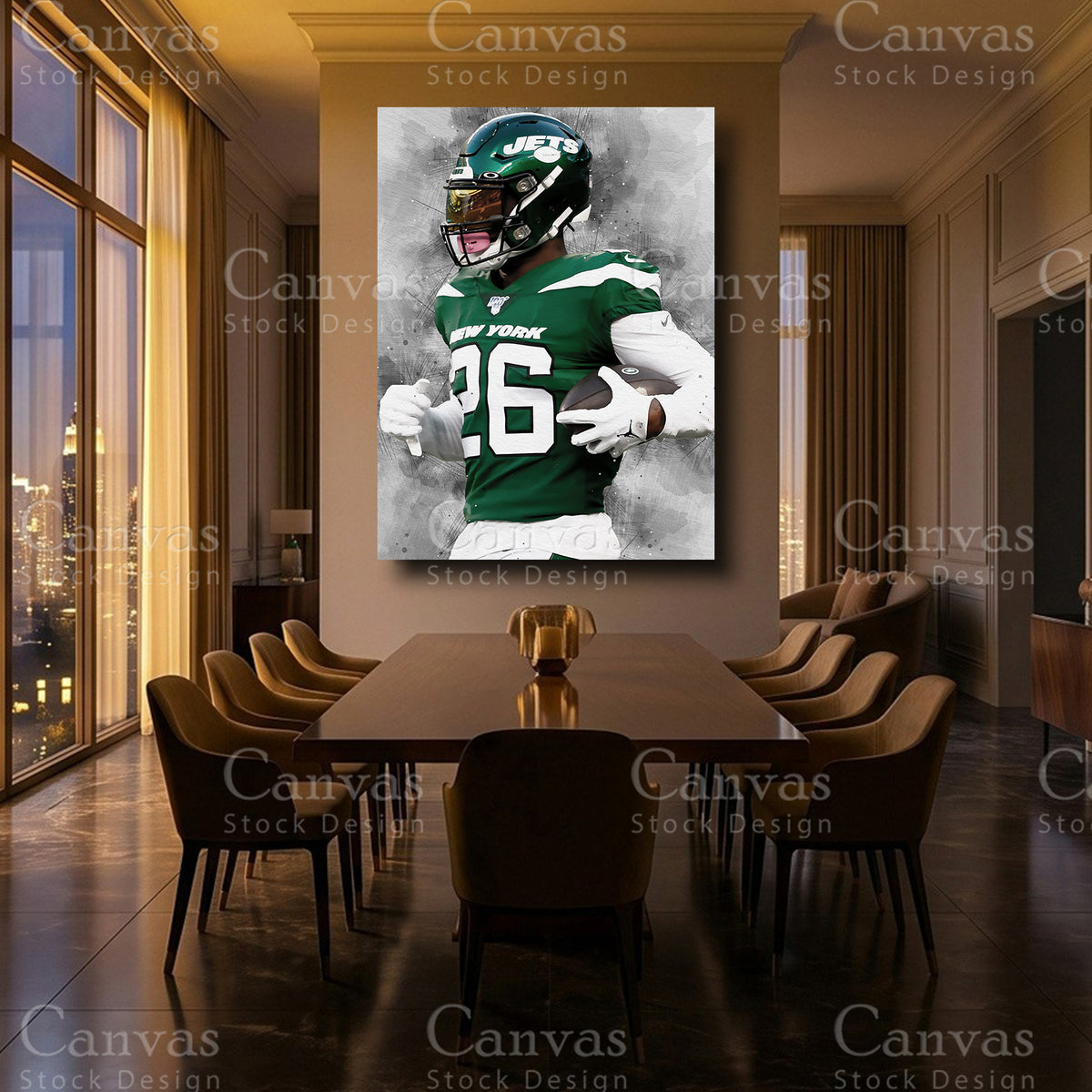 Le’Veon Bell framed canvas wall art