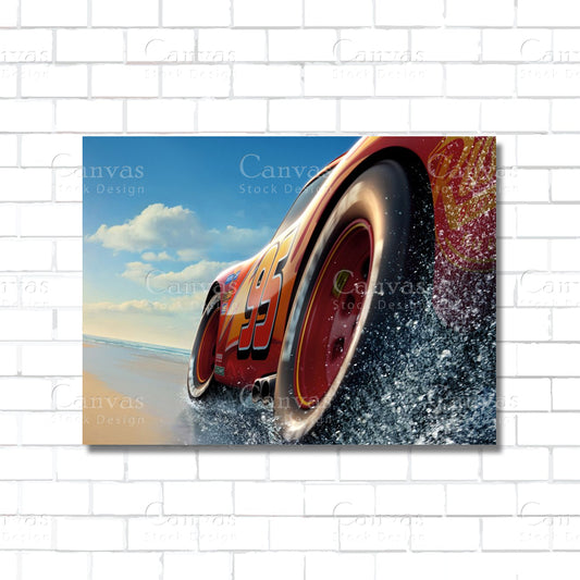 Lightning McQueen Canvas Wall Art – Disney Pixar Cars Poster Print