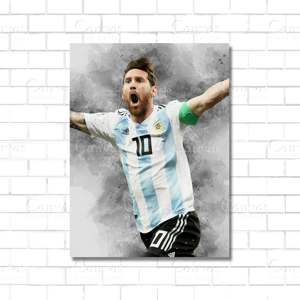 Lionel Messi soccer legend canvas wall art – soccer poster print for sports rooms and fan caves