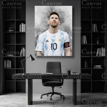 Lionel Messi Football Canvas Wall Art