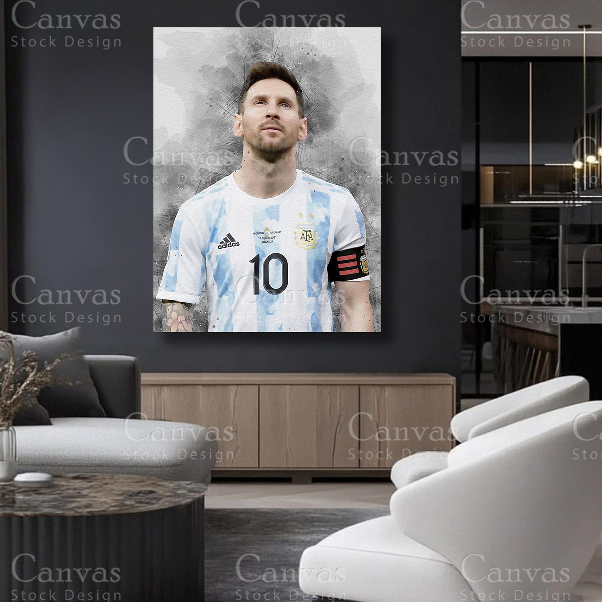 Lionel Messi Canvas Artwork for Refined Interiors