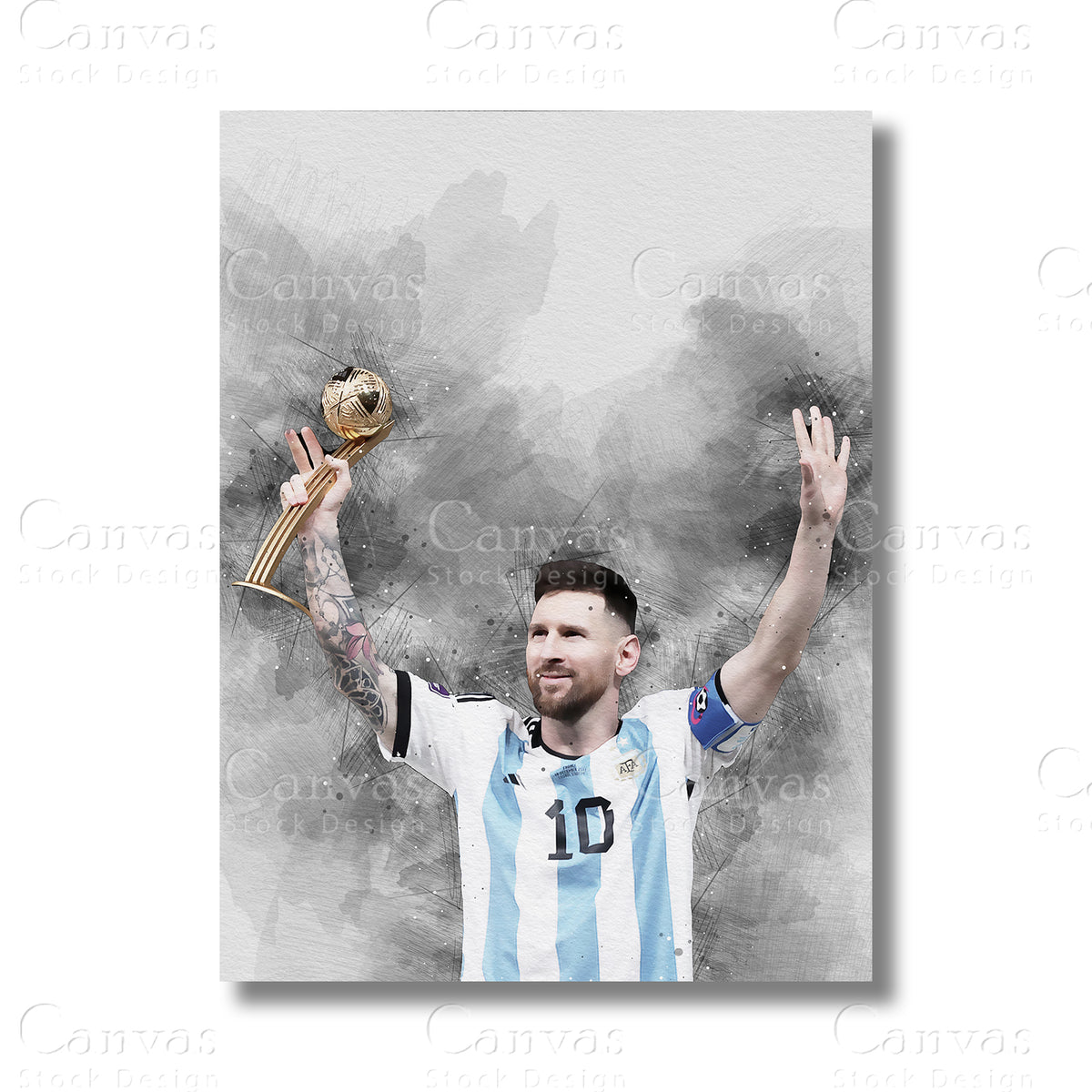 Lionel Messi Signature Football Canvas Wall Art