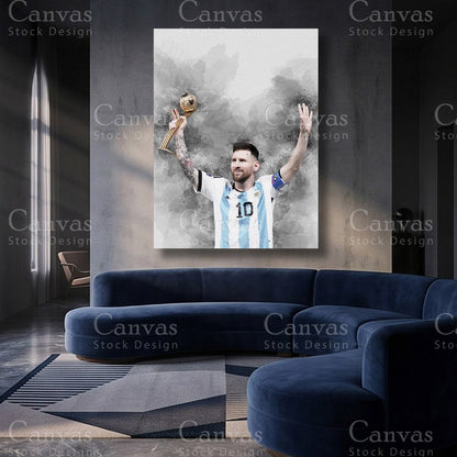 Lionel Messi Football Canvas Artwork