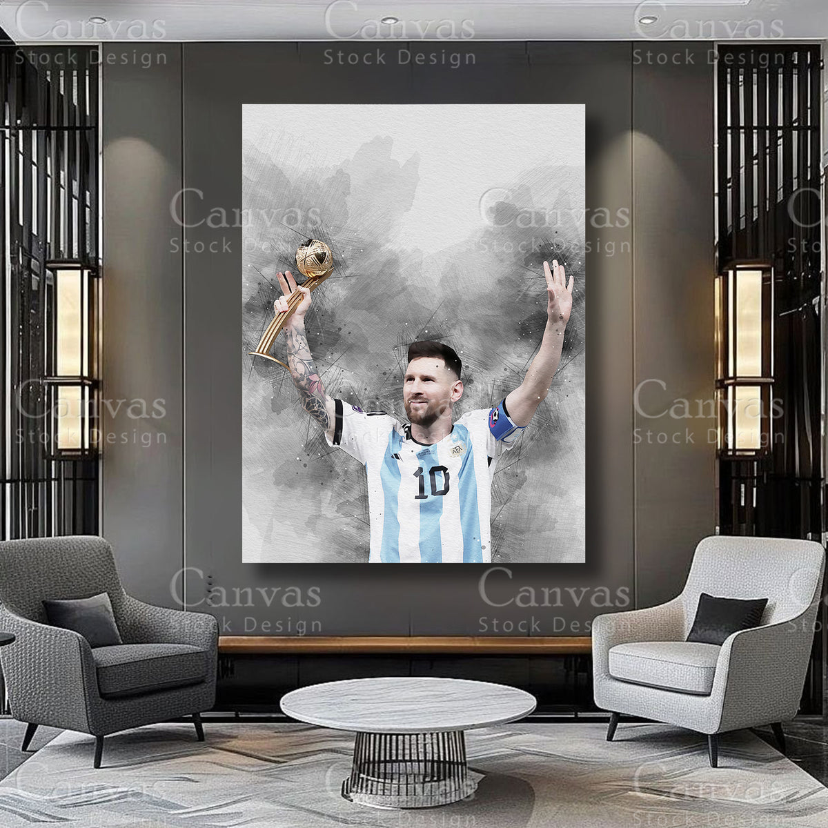 Lionel Messi Athlete Wall Art on Premium Canvas