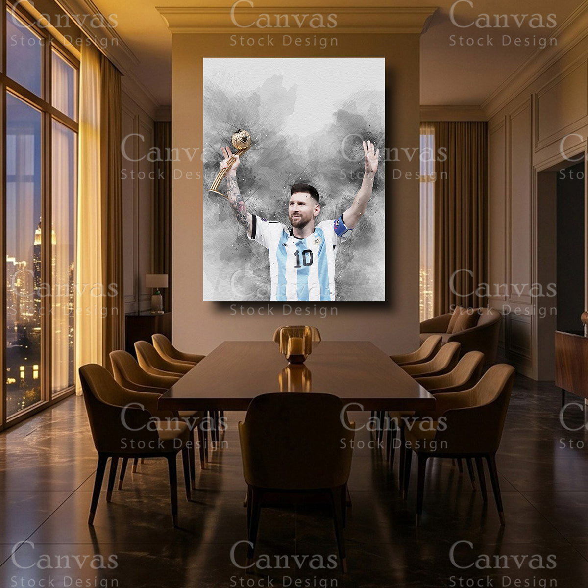 Lionel Messi Luxury Football Wall Art
