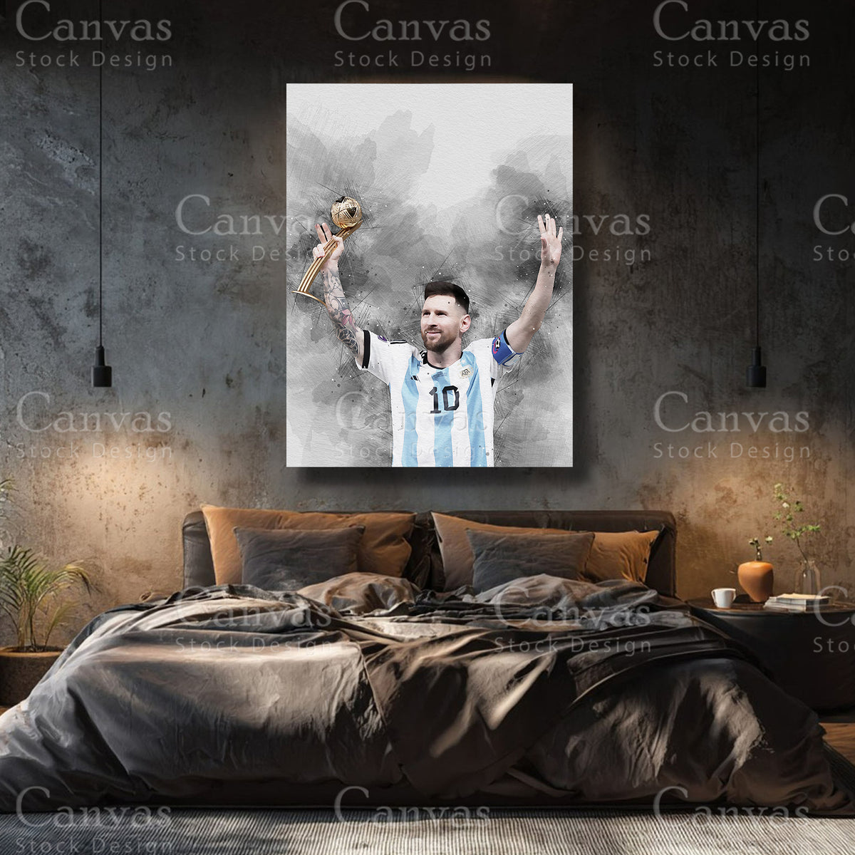 Lionel Messi Premium Football Canvas Wall Art