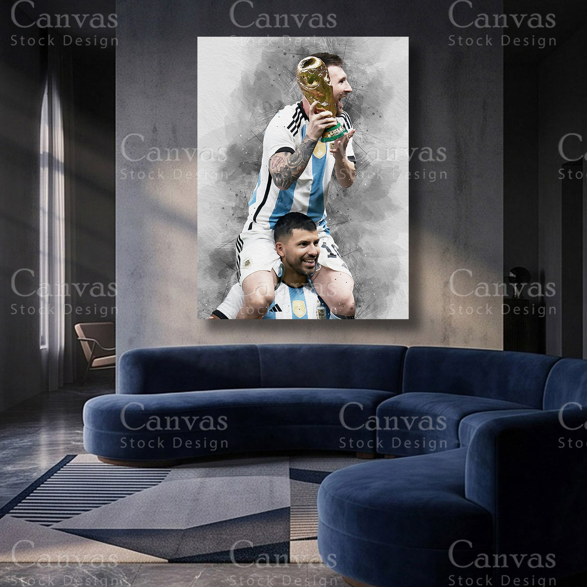 Lionel Messi Football Canvas Artwork