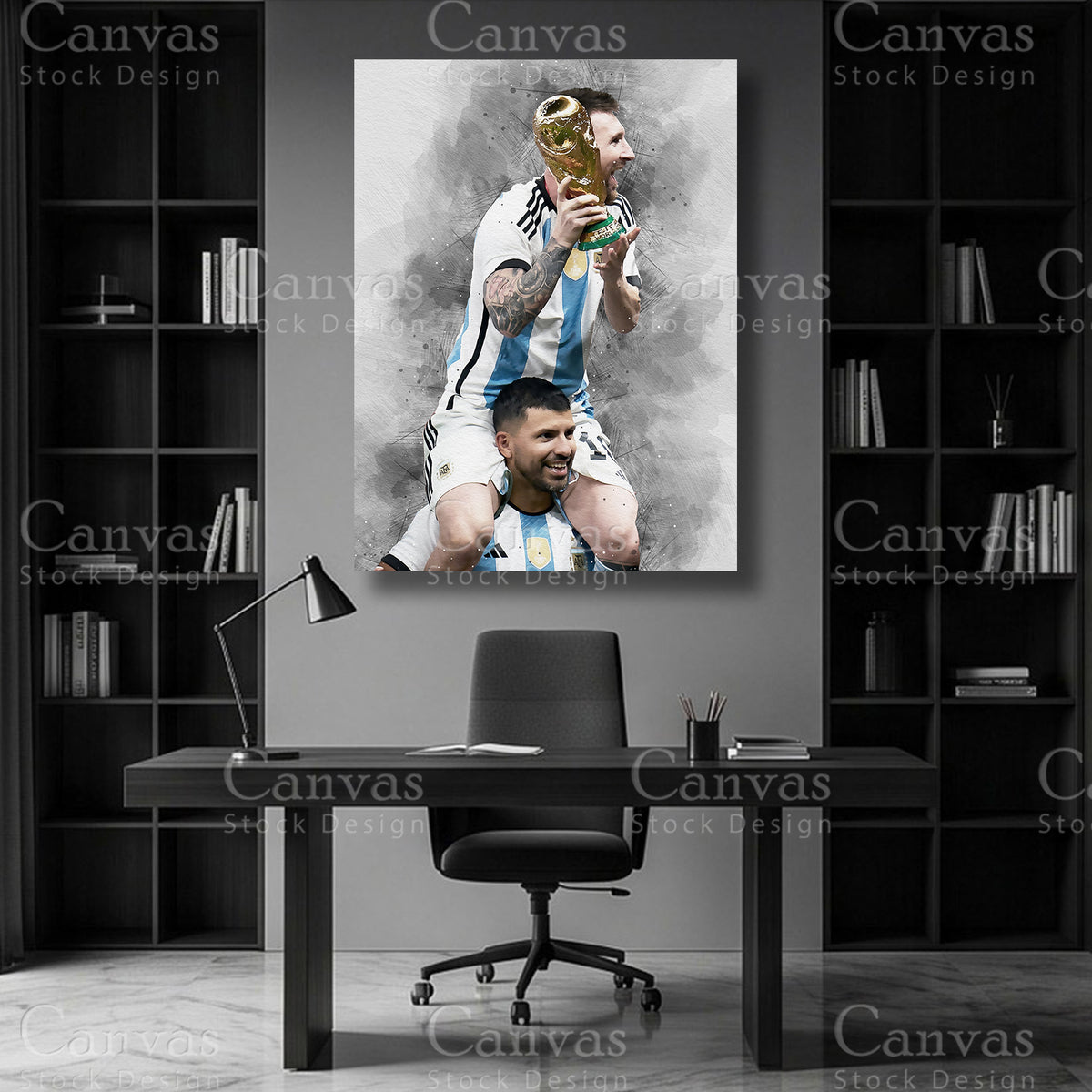 Lionel Messi Soccer Wall Art on Premium Canvas
