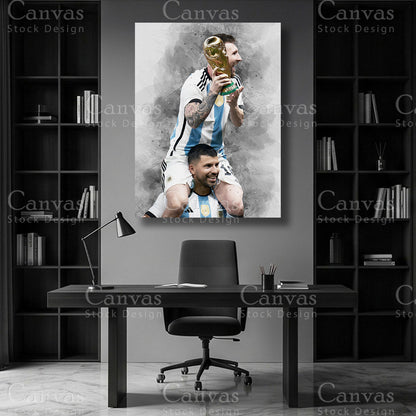Lionel Messi Soccer Wall Art on Premium Canvas