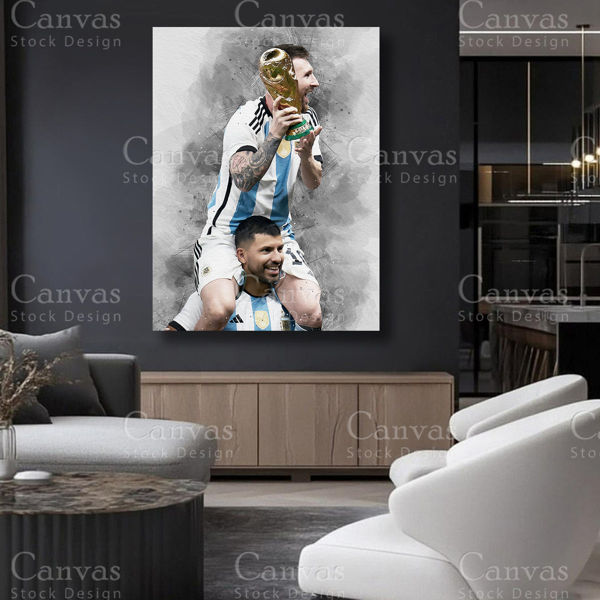 Lionel Messi Luxury Football Canvas Art