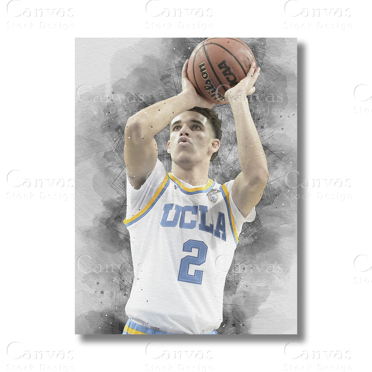 Lonzo Ball Modern Basketball Canvas Wall Art