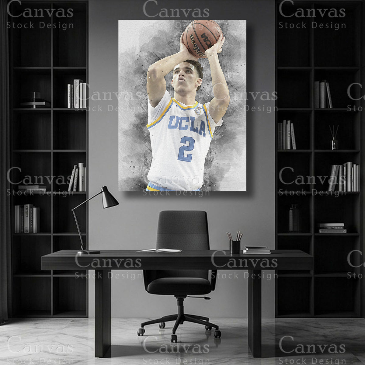 Lonzo Ball basketball wall art on premium canvas