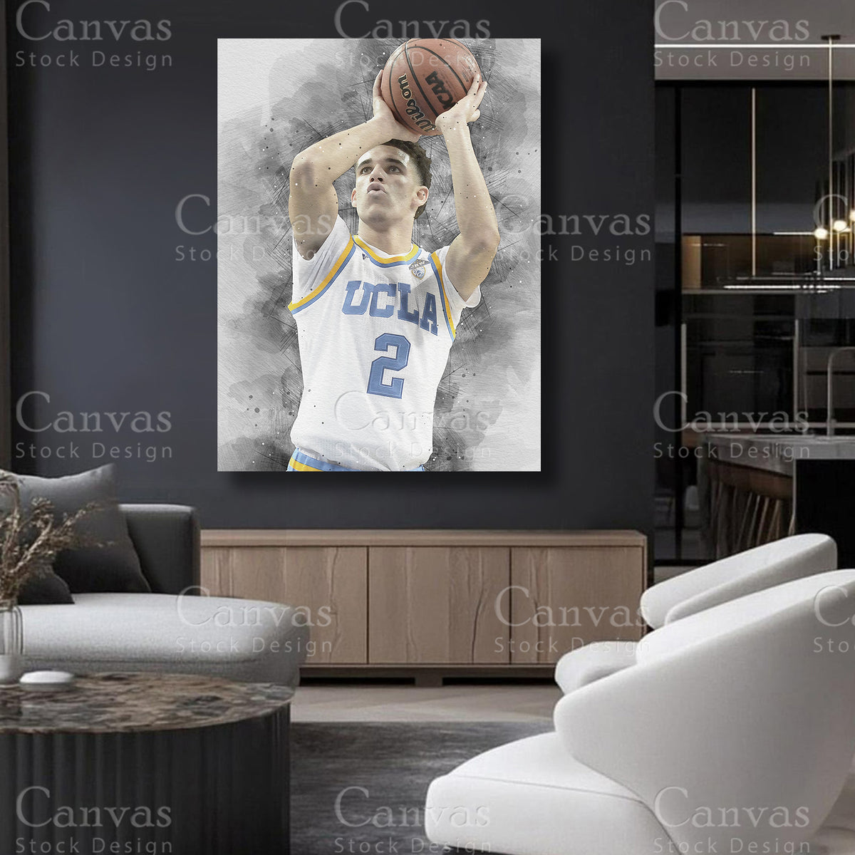 Lonzo Ball statement basketball canvas artwork