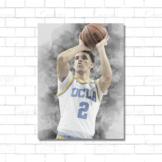 Lonzo Ball NBA basketball canvas wall art – poster print for sports room and basketball enthusiasts