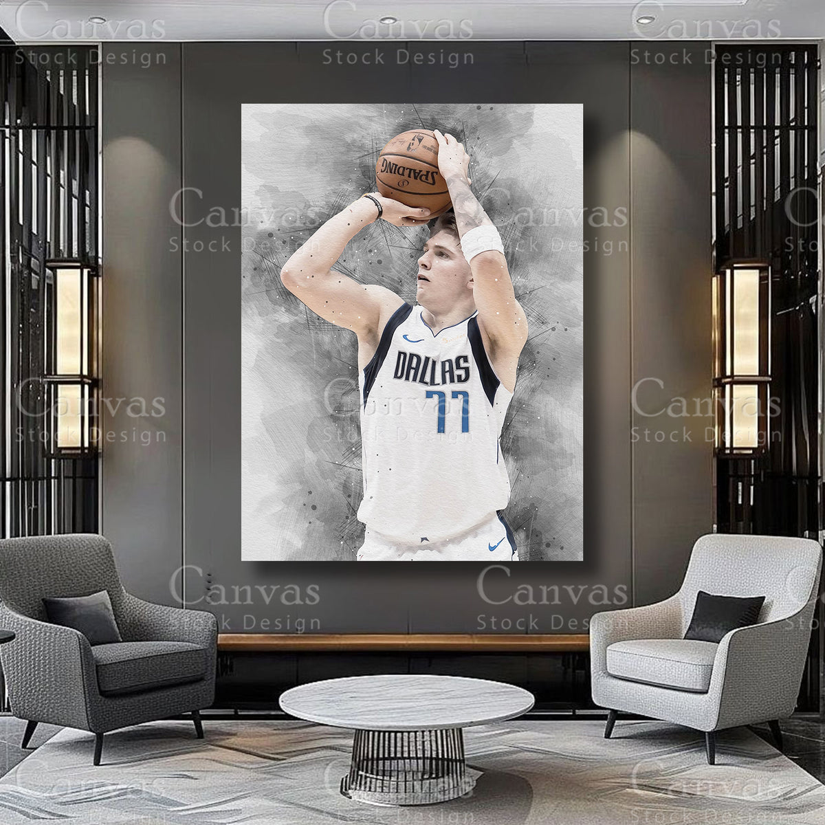 Luka Dončić athlete artwork for sophisticated interiors