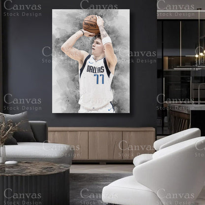 Luka Dončić statement basketball canvas artwork