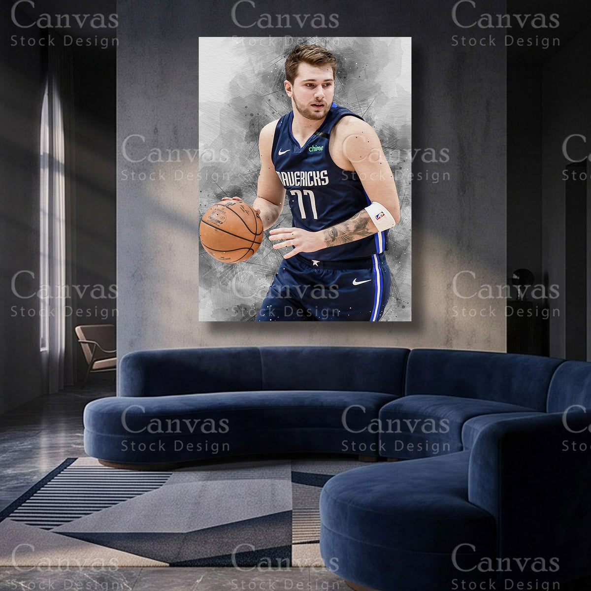 Luka Dončić NBA canvas artwork