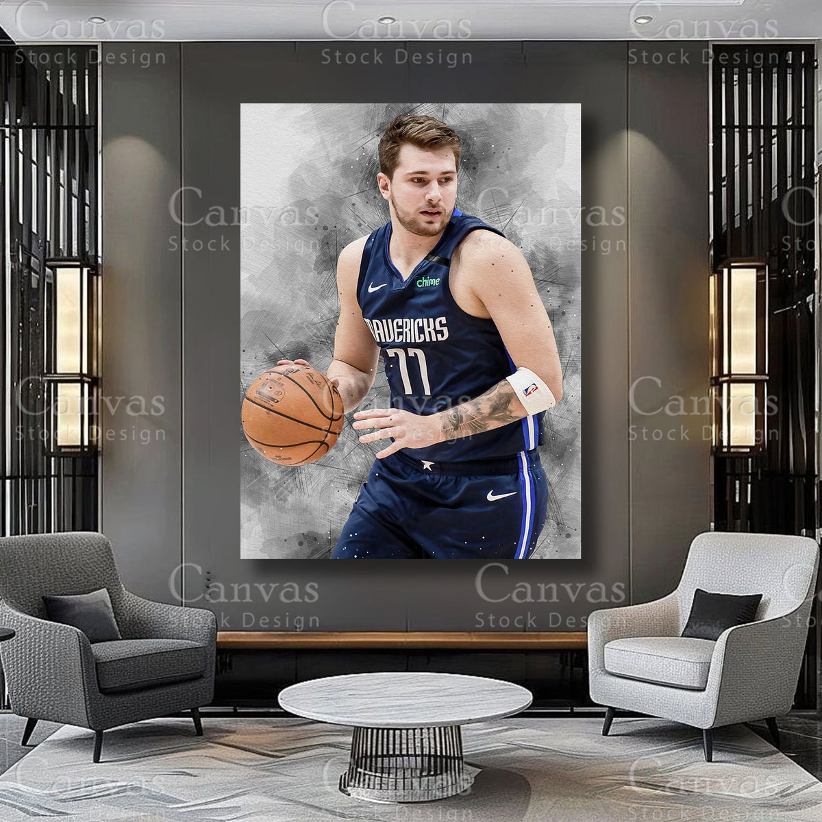 Luka Dončić athlete artwork for sophisticated interiors