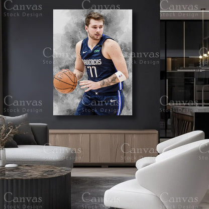 Luka Dončić statement basketball canvas artwork