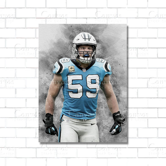 Luke Kuechly Canvas Wall Art – Carolina Panthers Legendary Linebacker