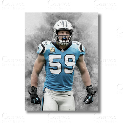 Luke Kuechly canvas wall art