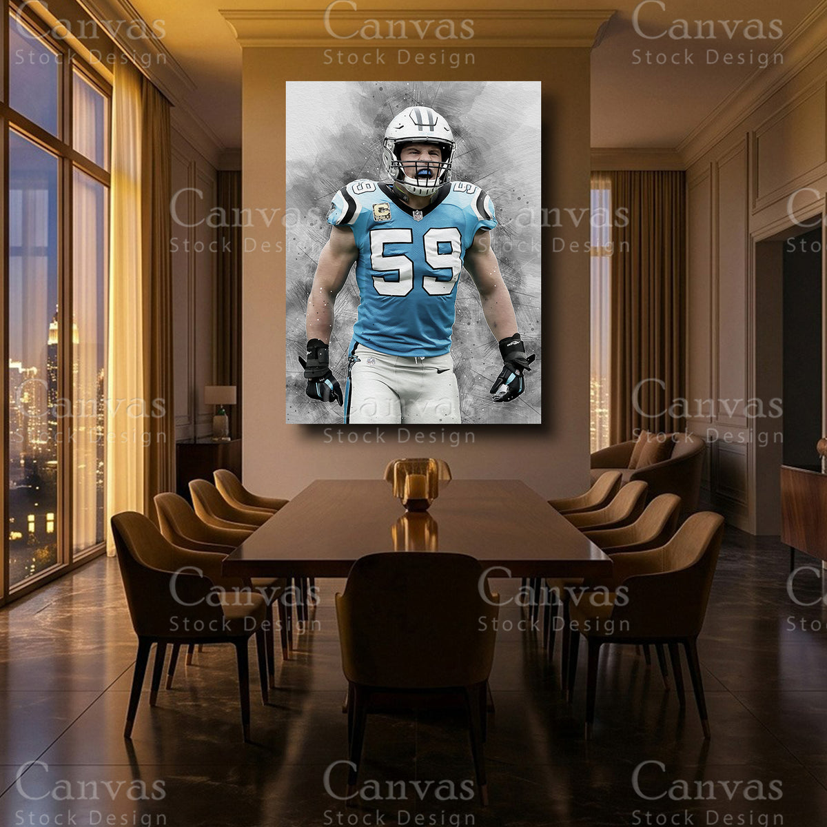 Luke Kuechly framed canvas artwork
