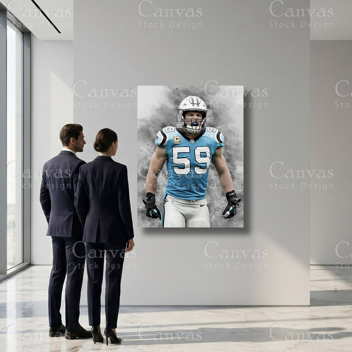 Luke Kuechly premium sports canvas