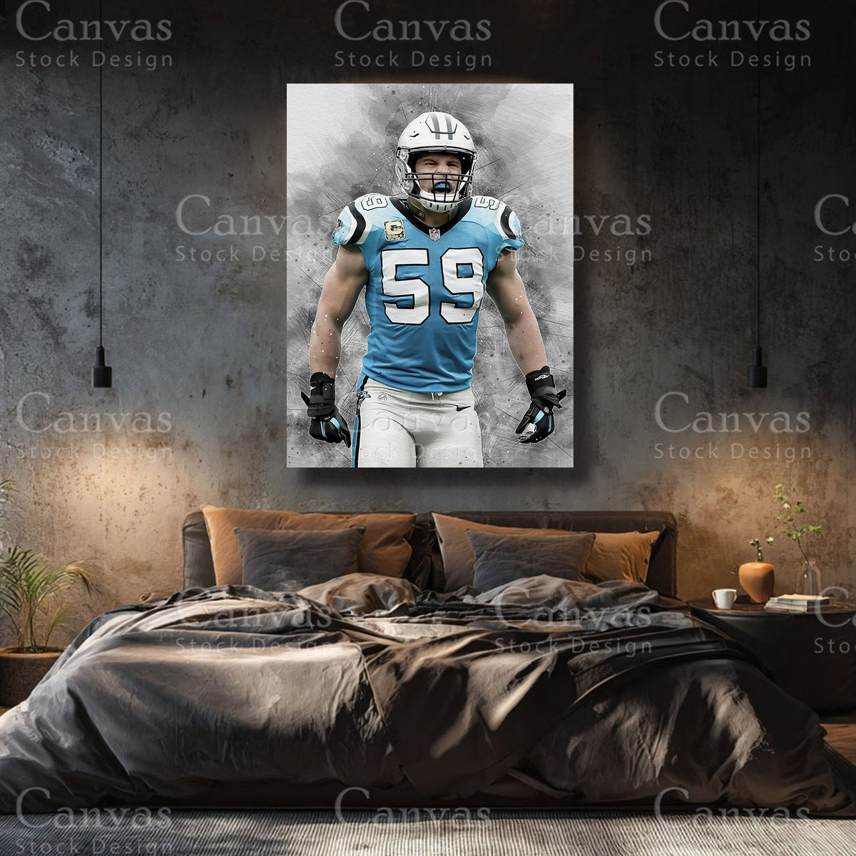 Luxury Luke Kuechly canvas wall art