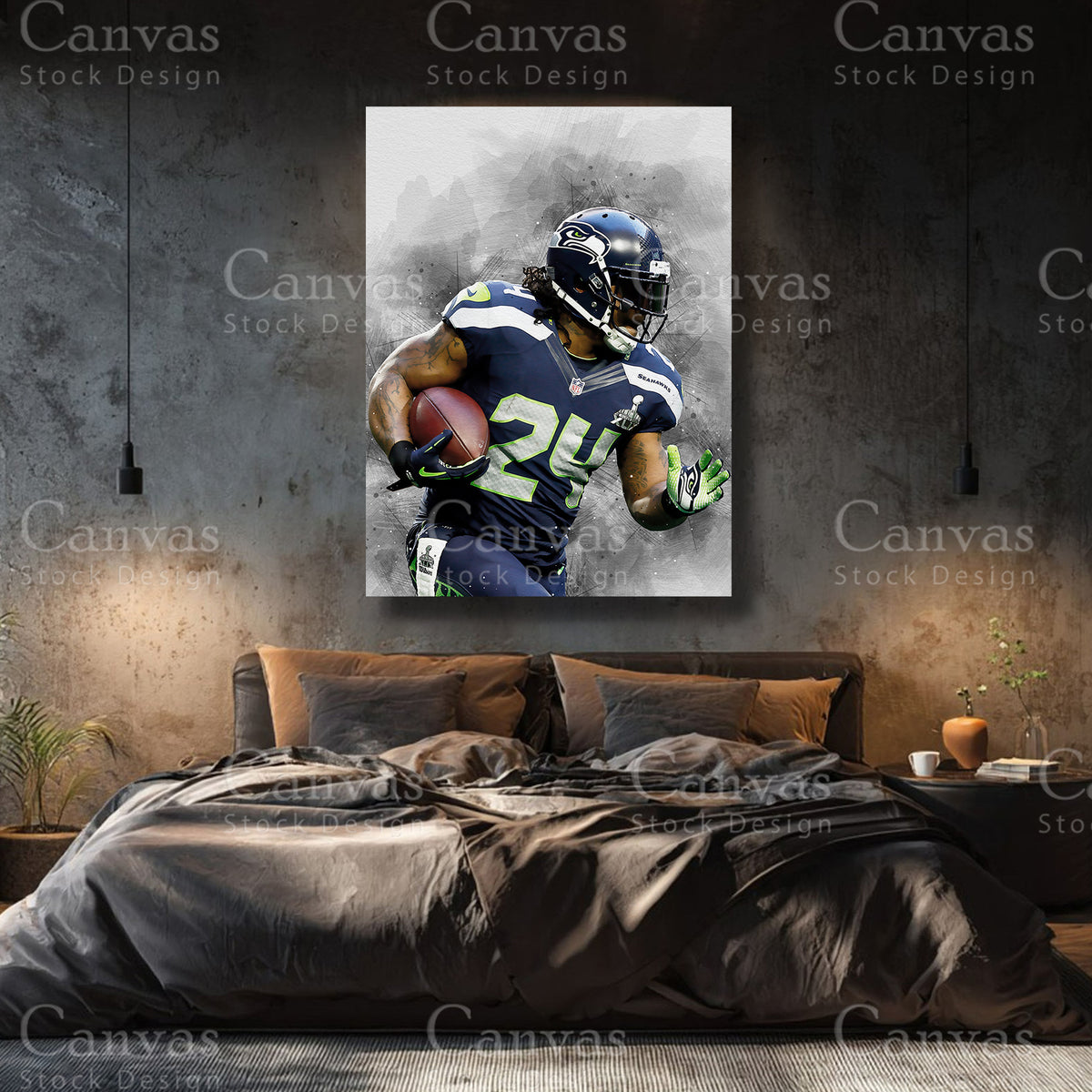 Luxury Marshawn Lynch canvas wall art