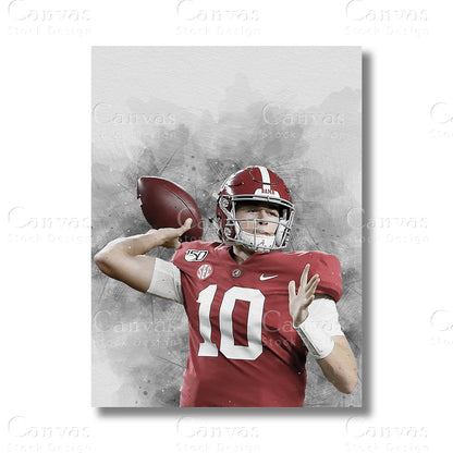 Mac Jones football canvas wall art