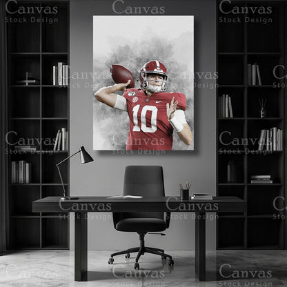 Mac Jones quarterback canvas decor