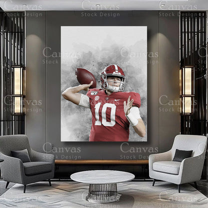 Mac Jones premium football wall art