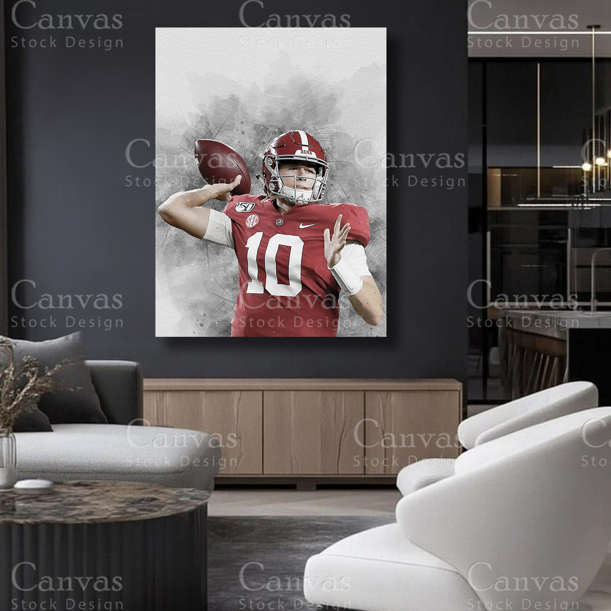 Mac Jones football player wall decor