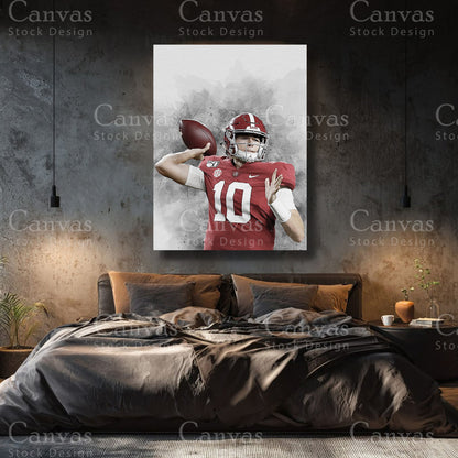 Luxury Mac Jones football canvas