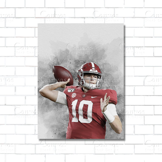 Mac Jones Canvas Wall Art – NFL Quarterback Poster