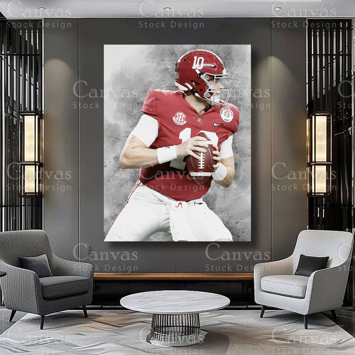 Mac Jones quarterback wall art