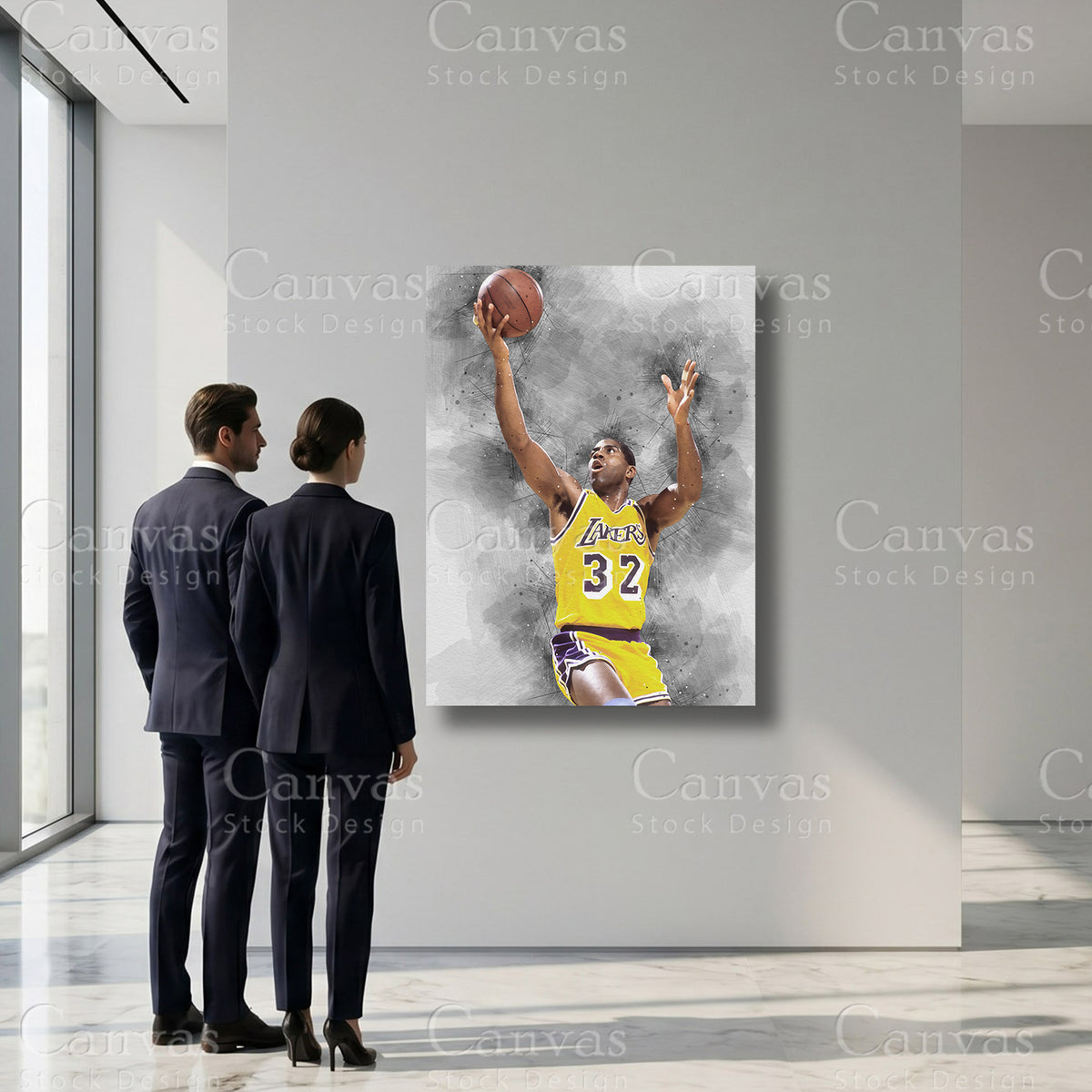 Magic Johnson professional basketball sports canvas