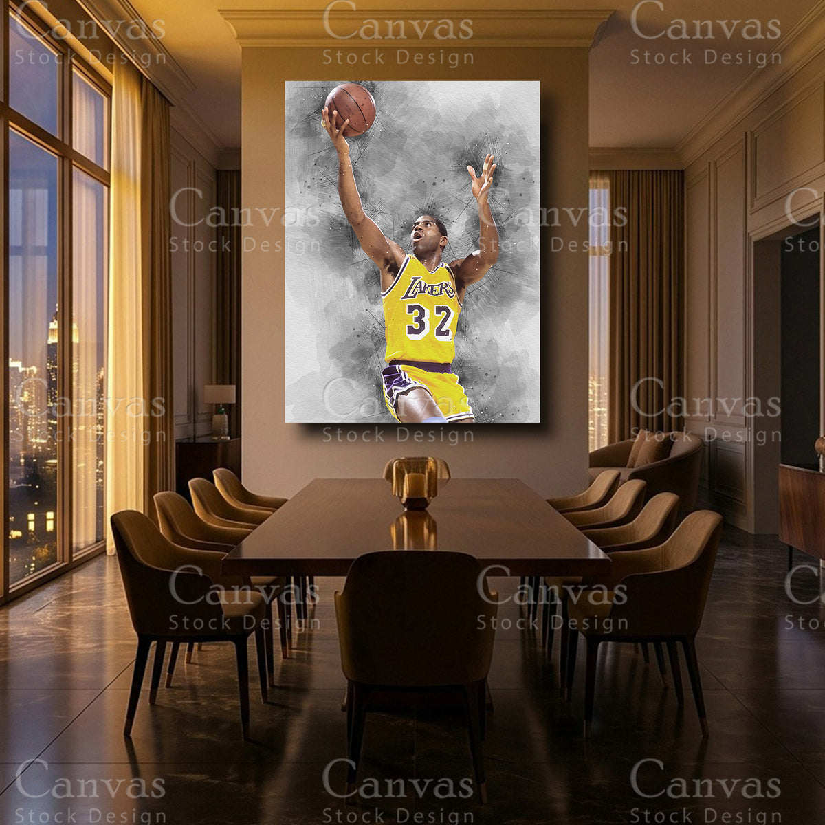 Magic Johnson luxury NBA wall decor