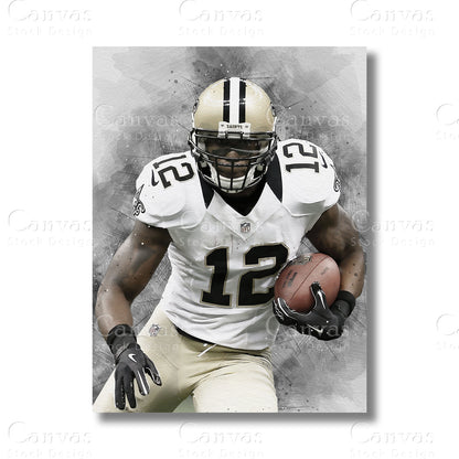 Marques Colston canvas wall art