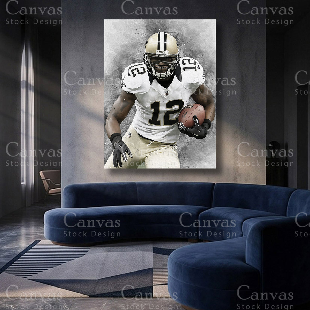 Marques Colston football artwork