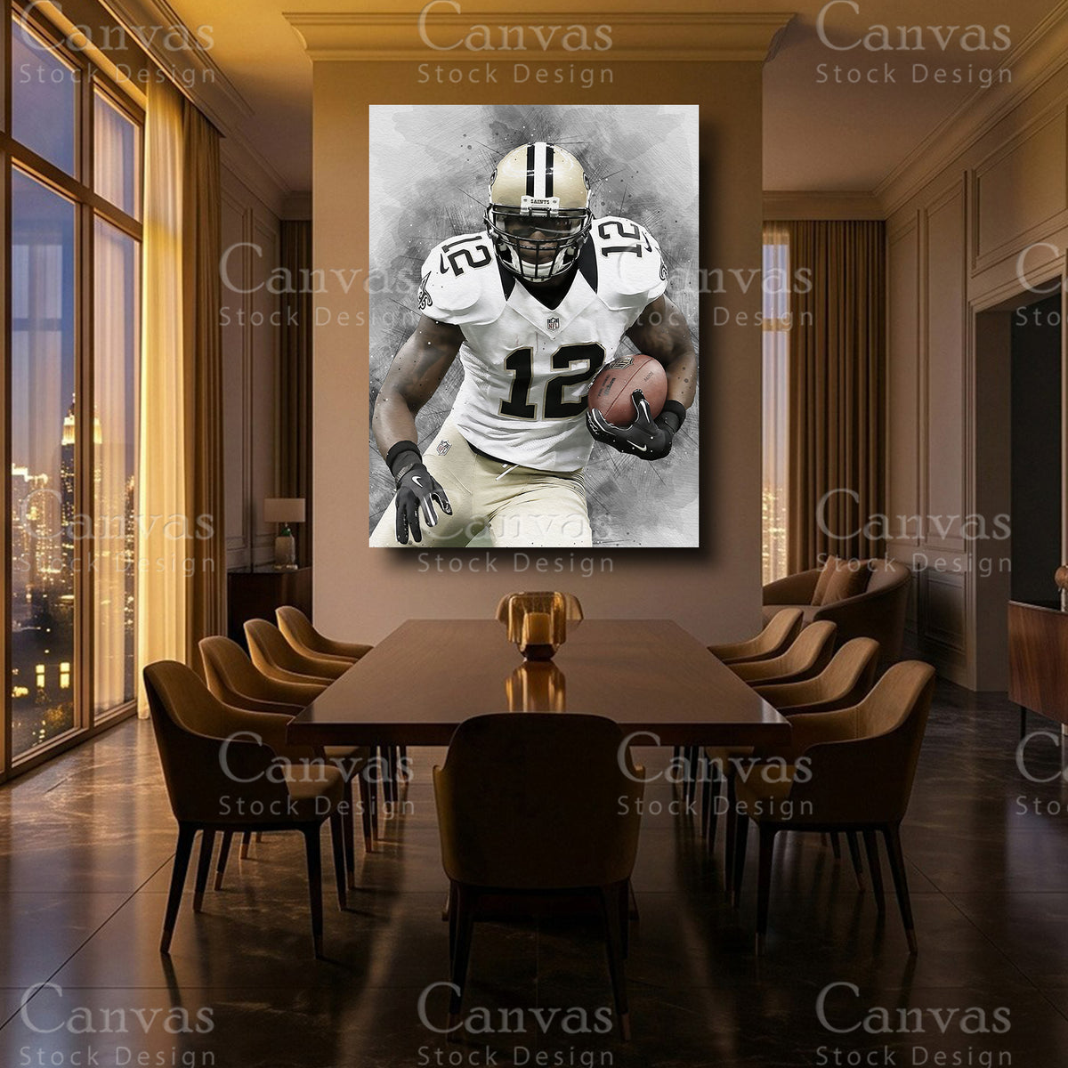 Marques Colston framed canvas artwork