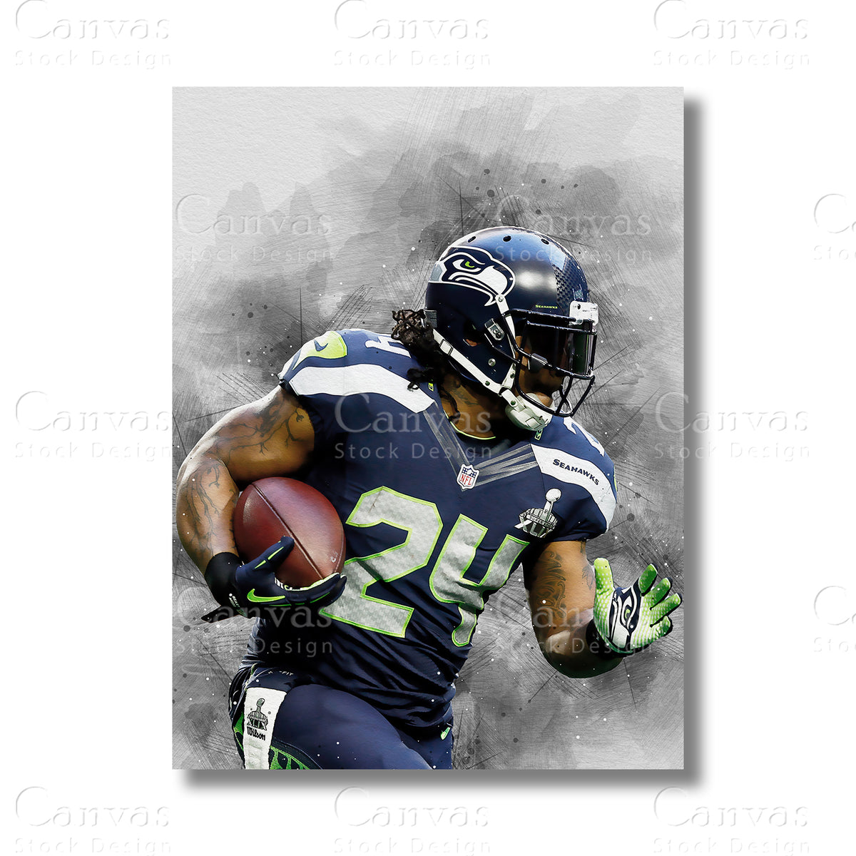 Marshawn Lynch canvas wall art