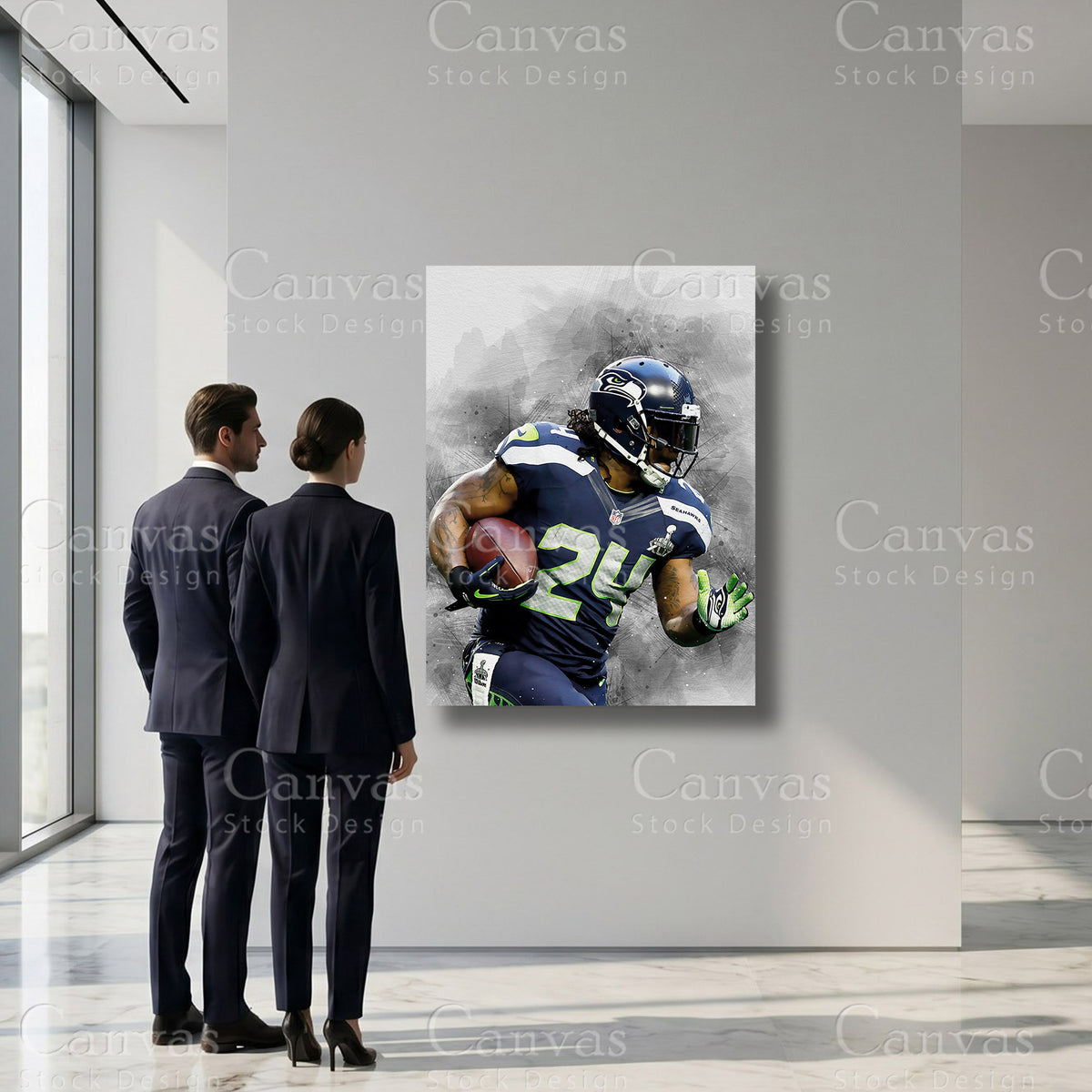 Marshawn Lynch football player wall art