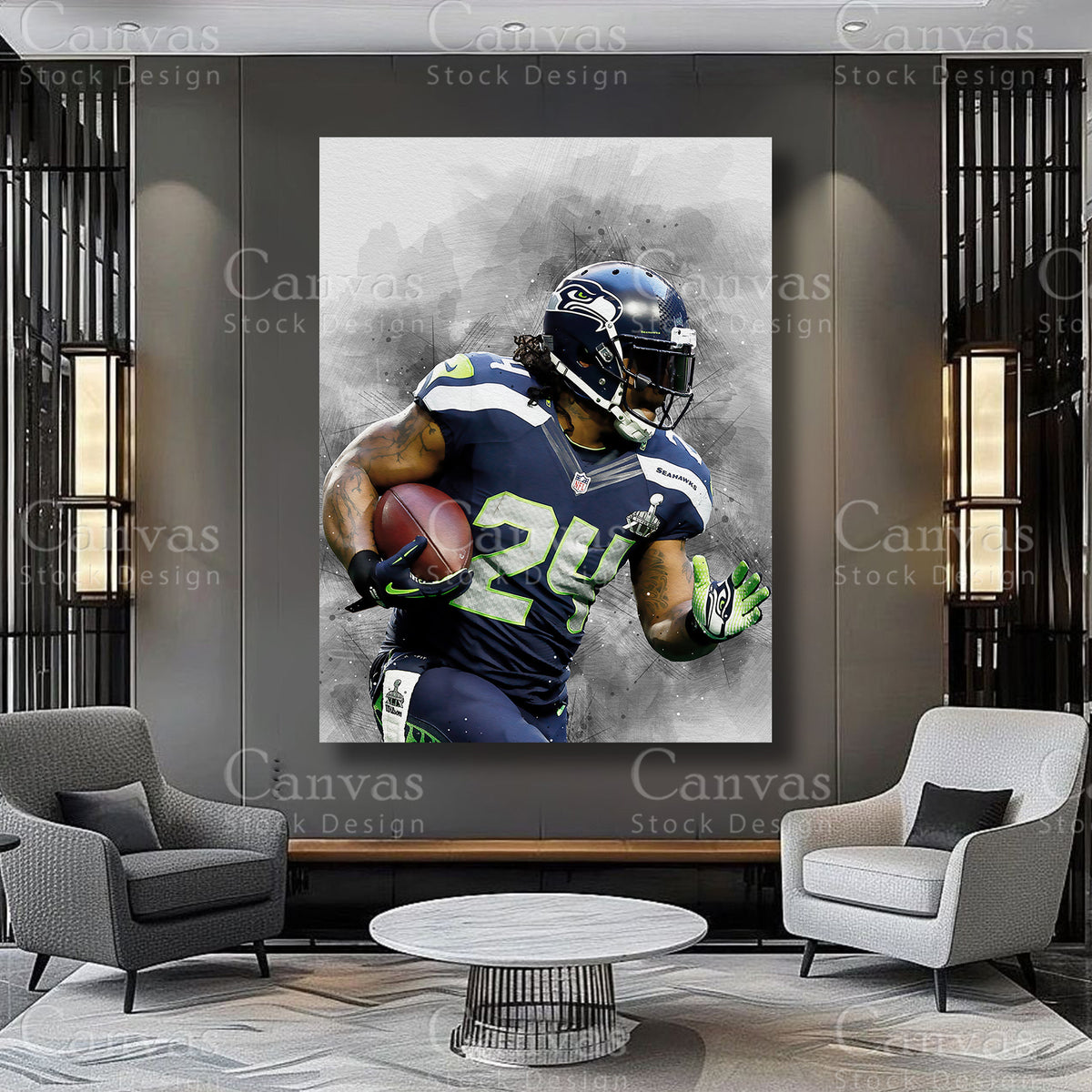Marshawn Lynch premium sports wall decor
