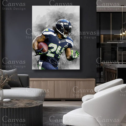 Marshawn Lynch running back wall art