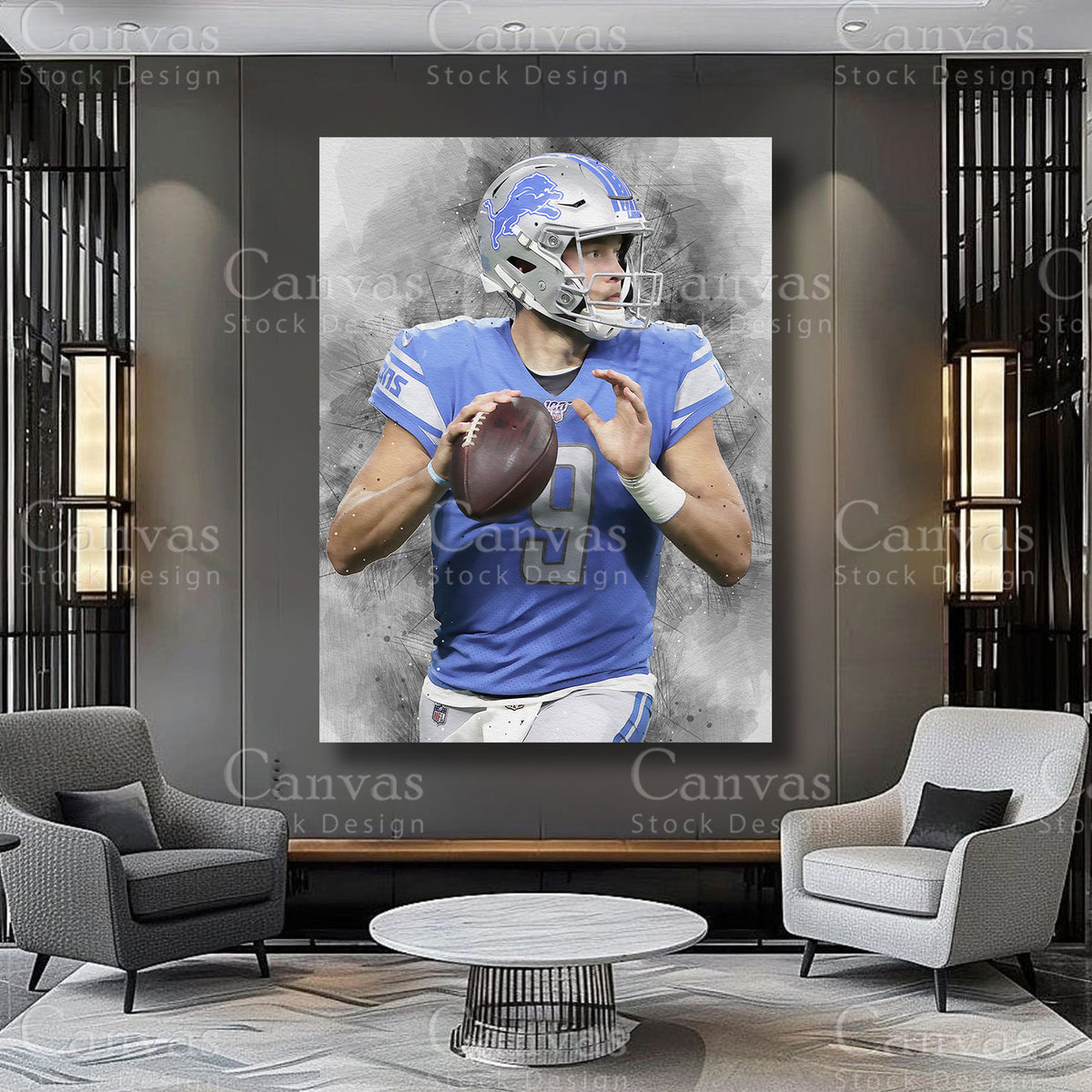 Matthew Stafford quarterback wall art