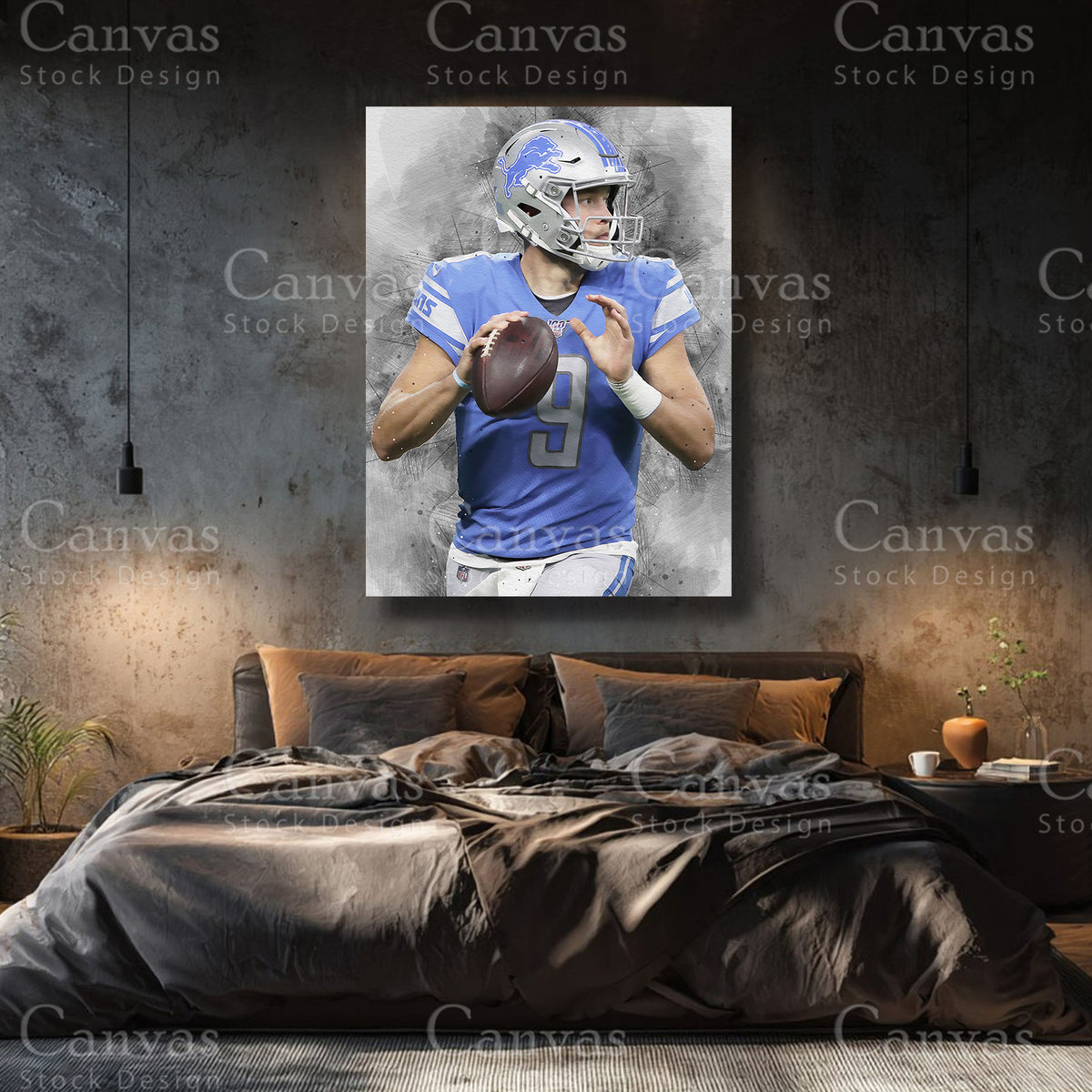 Luxury Matthew Stafford canvas wall art