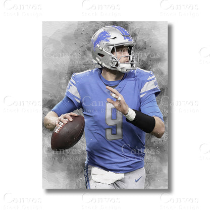 Matthew Stafford football canvas wall art