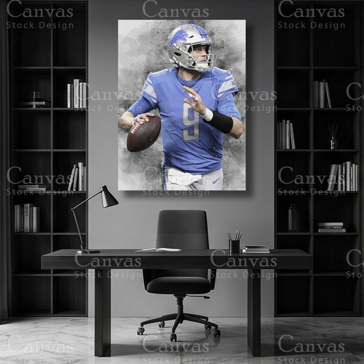 Matthew Stafford quarterback canvas decor