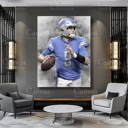 Matthew Stafford premium football wall art